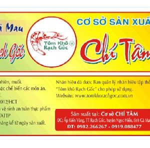 Tem nhãn tôm khô đảm bảo ghi đầy đủ thông tin sản phẩm 