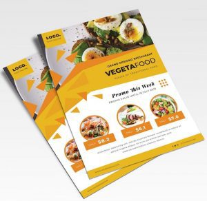 Mẫu tờ rơi giới thiệu món ăn nhà hàng phong cách hiện đại, sáng tạo