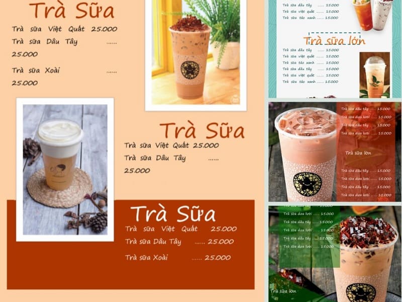 Thiết kế menu quán cafe, trà sữa sáng tạo