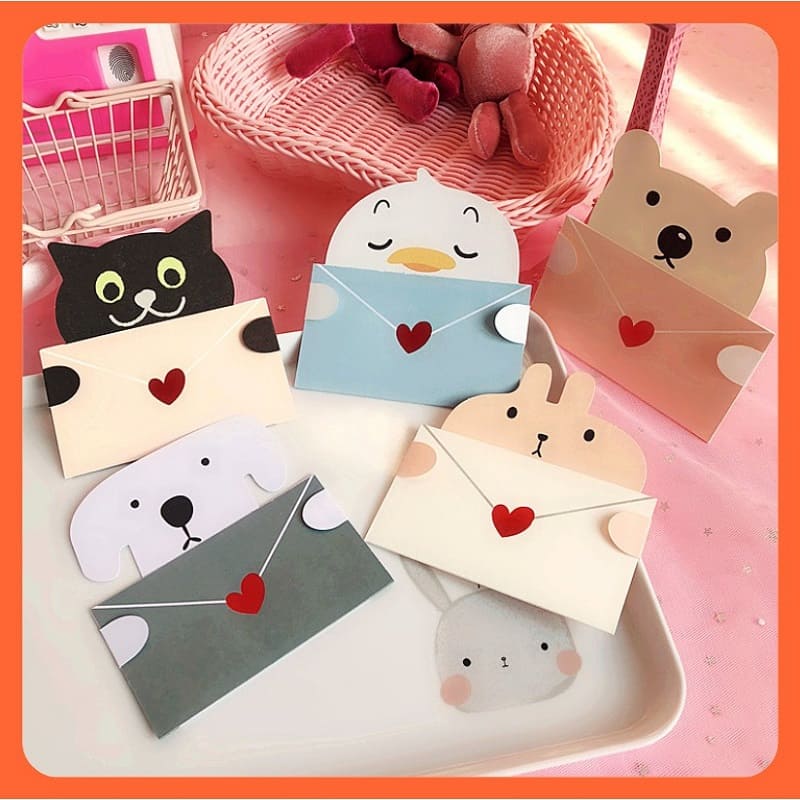Mẫu phong bì thư kiểu handmade tạo hình thú cưng dễ thương
