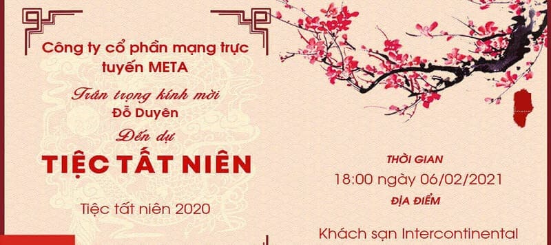 Lưu ý về những nội dung chính cần có trong thiệp mời tất niên