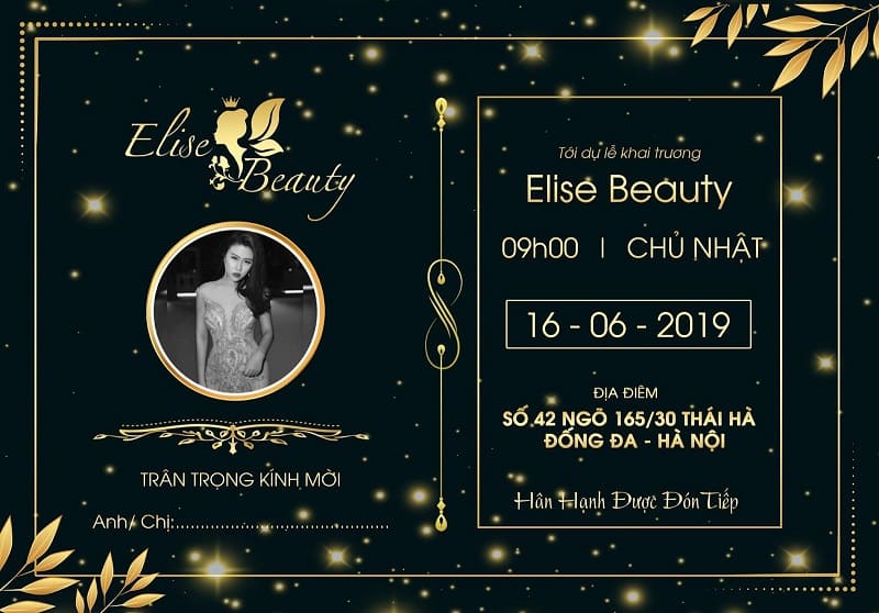 Mẫu thiệp mời tham dự lễ khai trương Spa in hình ảnh đẹp, thu hút