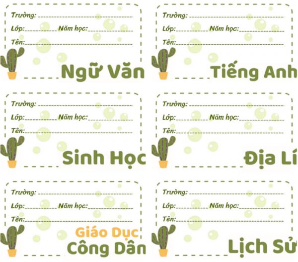 Nhãn vở Tiếng Anh là gì? Các mẫu nhãn vở cho học sinh và giáo viên