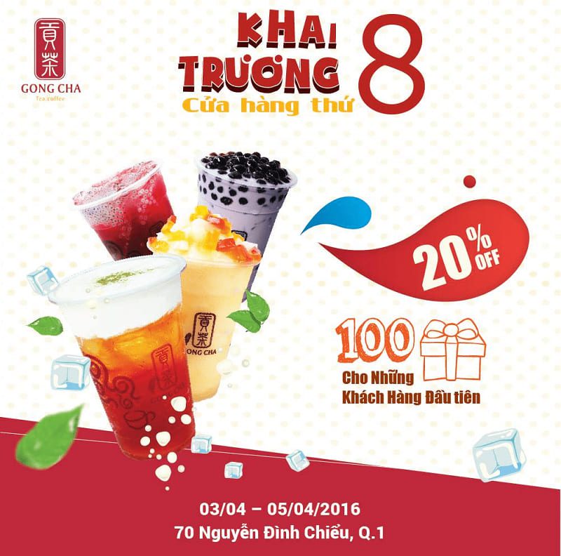 Poster quảng cáo sản phẩm nước uống thương hiệu Gong cha