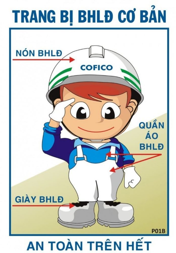 Poster tuyên truyền trang bị bảo hộ cơ bản để đảm bảo an toàn lao động