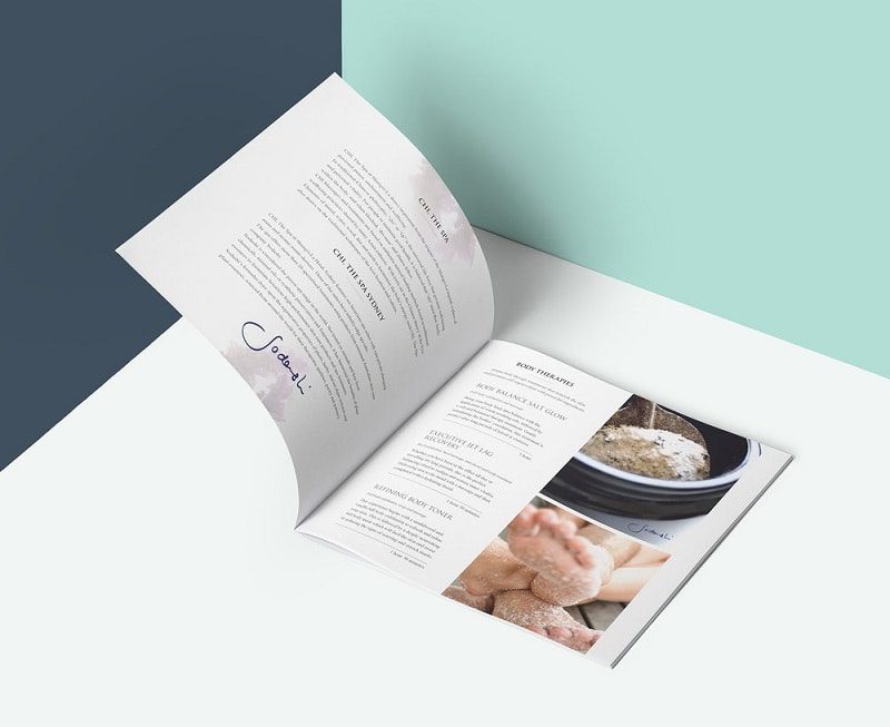 Mẫu catalogue spa dạng ngang, tựa như cuốn sổ
