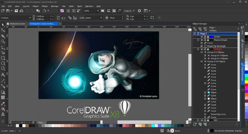 Phần mềm thiết kế CorelDraw có bộ sưu tập phông chữ và hình vẽ đa dạng, sáng tạo, hấp dẫn.